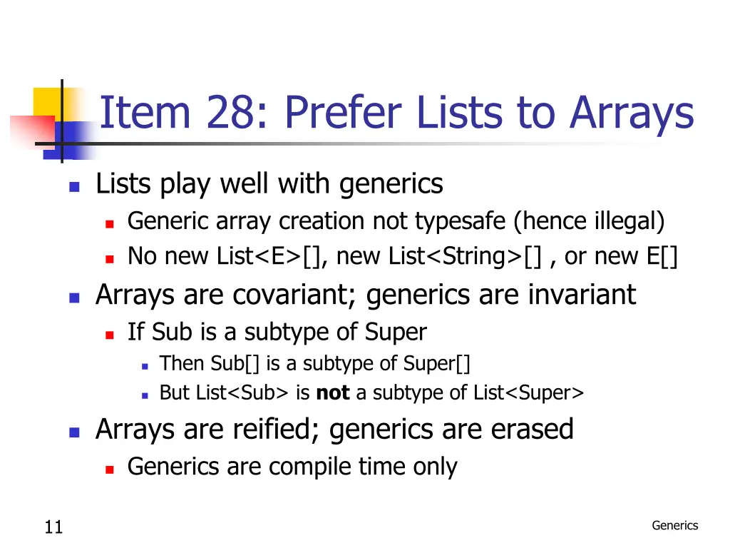 item 28 prefer lists to arrays