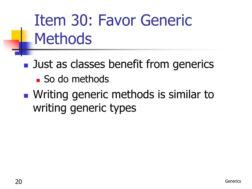 item 30 favor generic methods