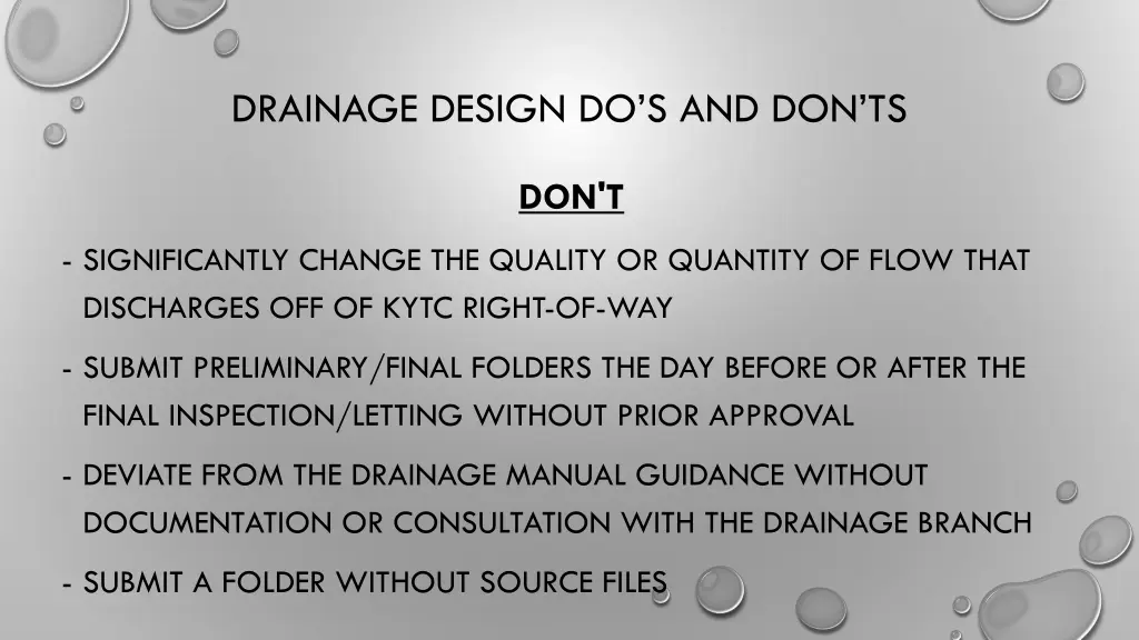 drainage design do s and don ts 1