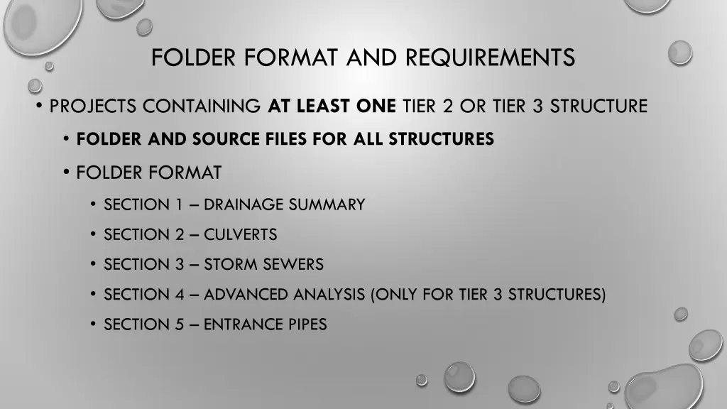 folder format and requirements 1