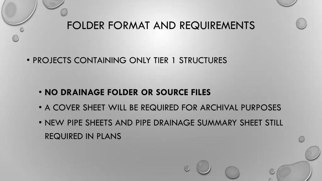 folder format and requirements