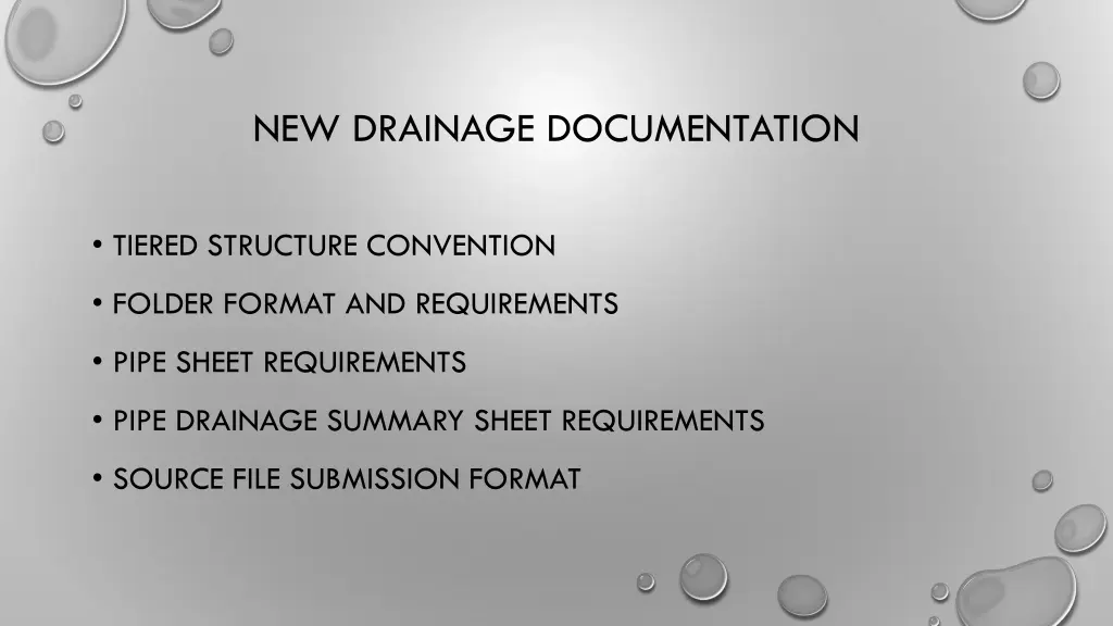 new drainage documentation