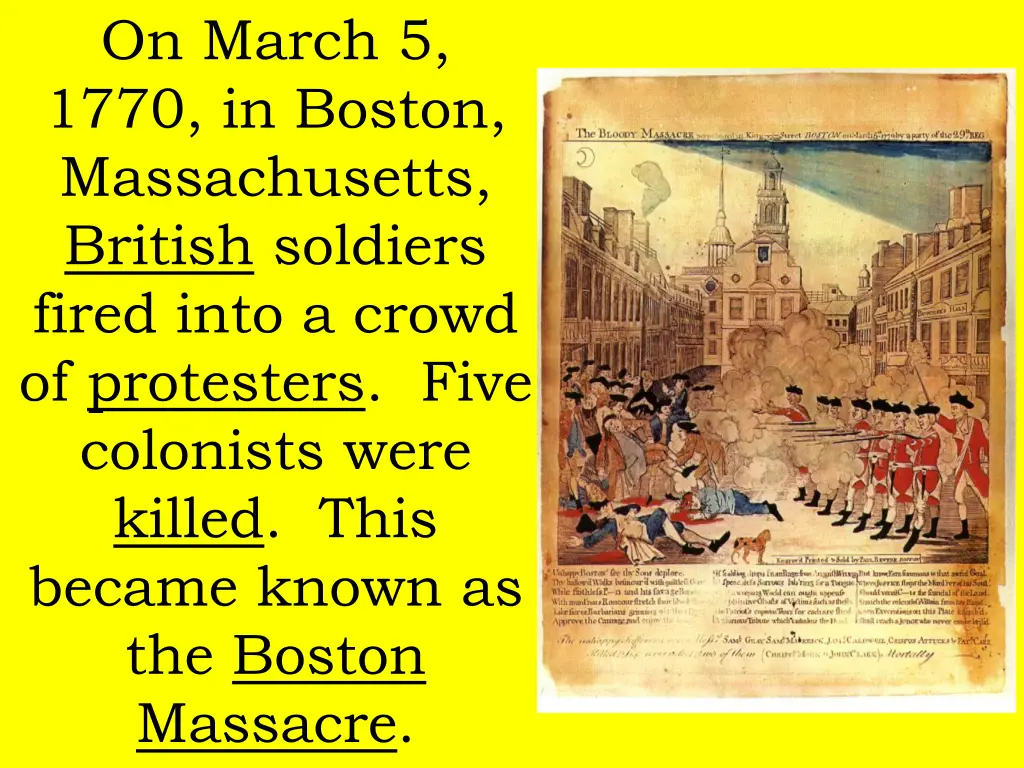 on march 5 1770 in boston massachusetts british