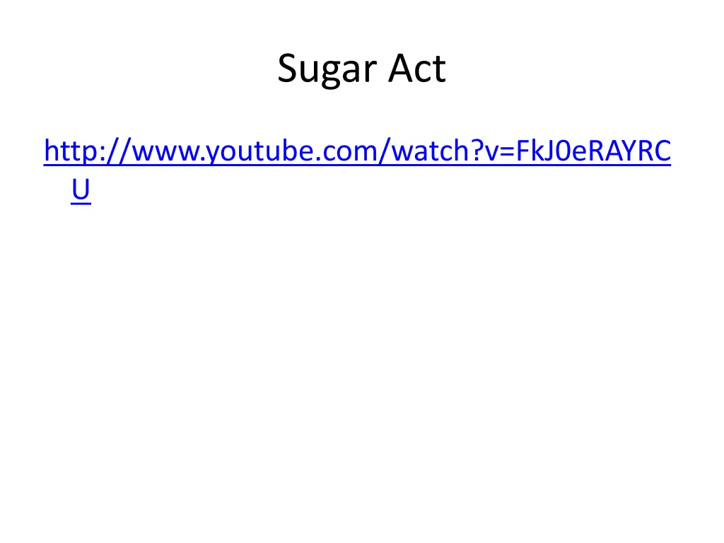 sugar act