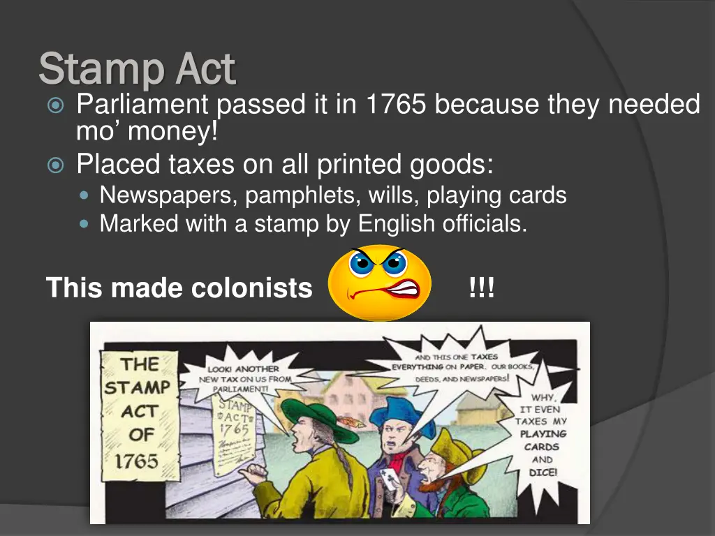 stamp act stamp act parliament passed it in 1765