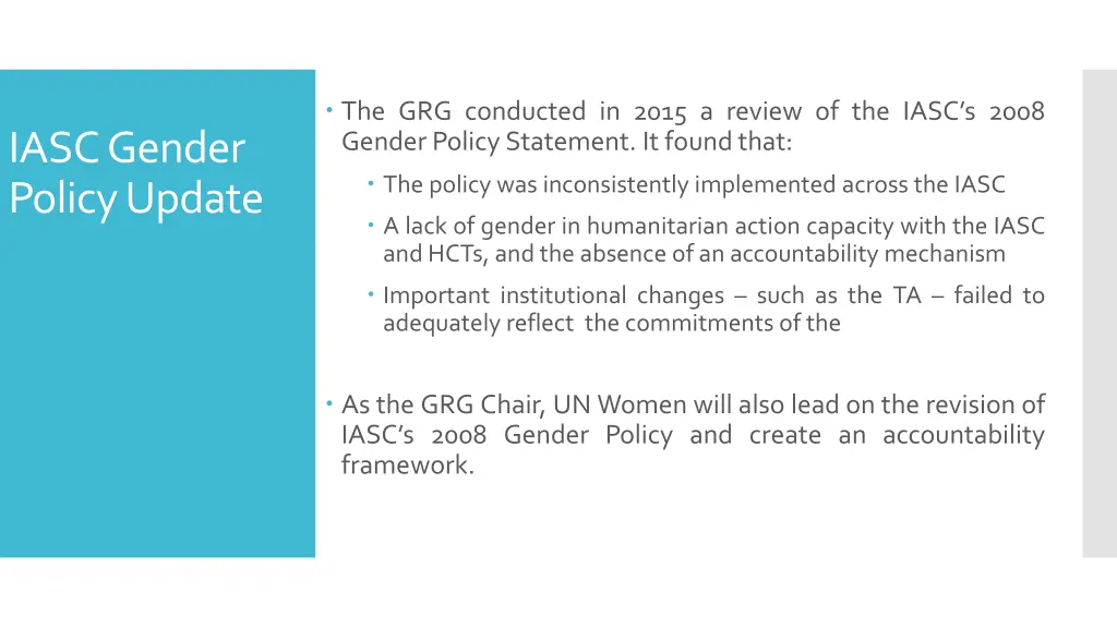 the grg conducted in 2015 a review of the iasc