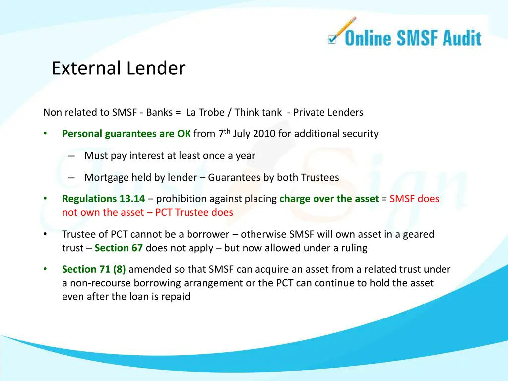 external lender