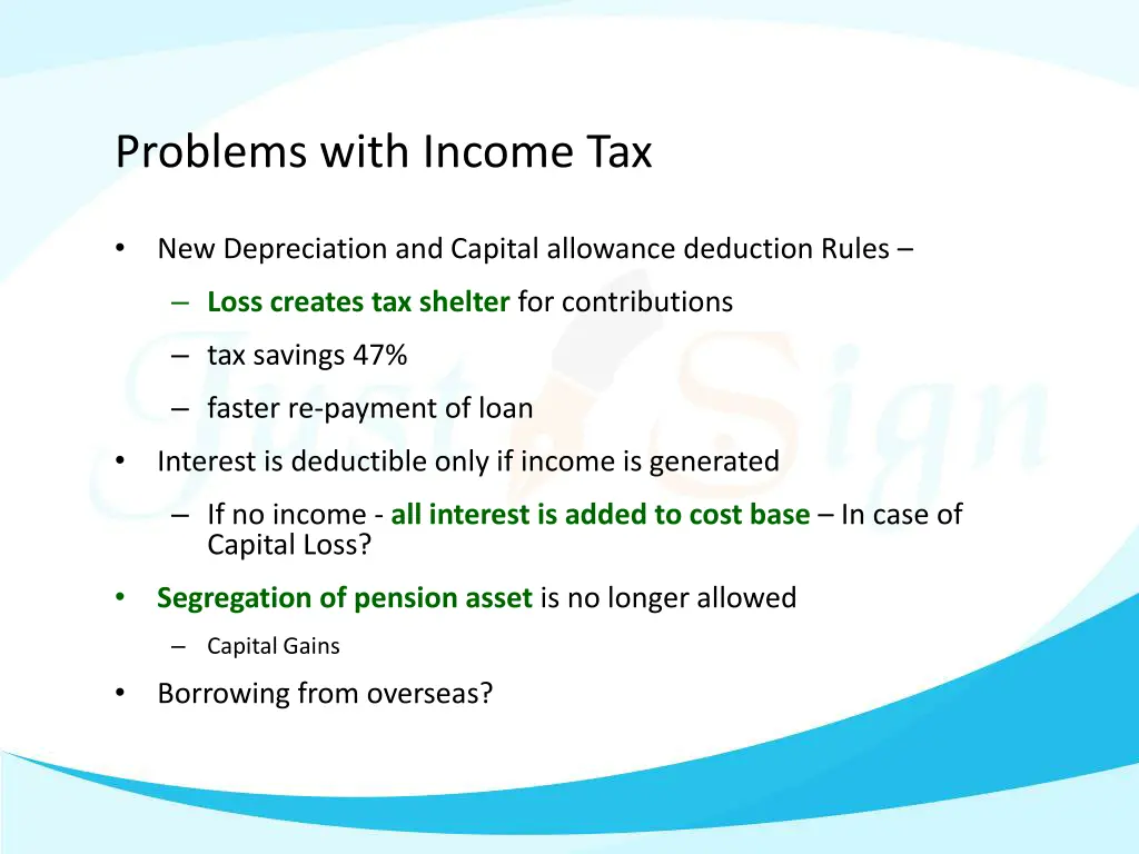 problems with income tax