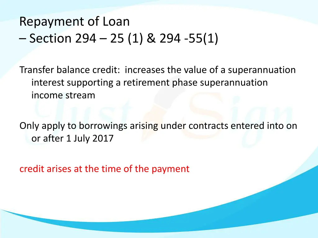 repayment of loan section 294 25 1 294 55 1