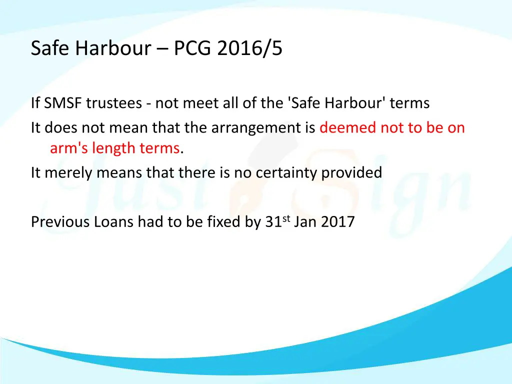 safe harbour pcg 2016 5 1