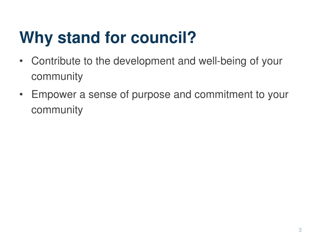 why stand for council