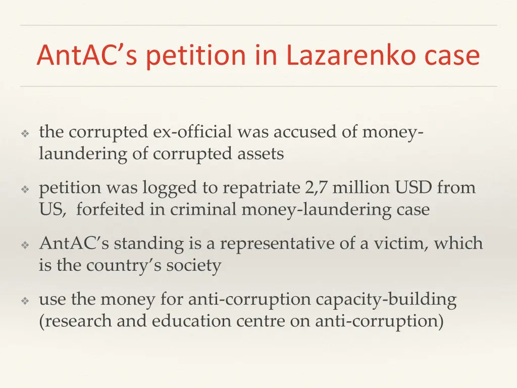 antac s petition in lazarenko case