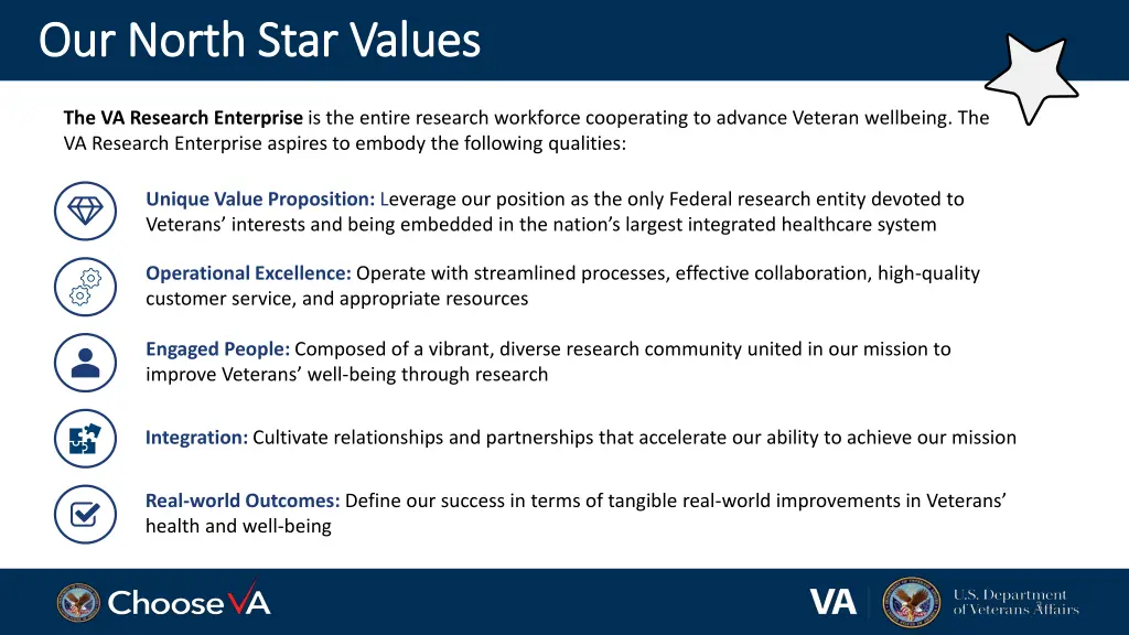 our north star values our north star values