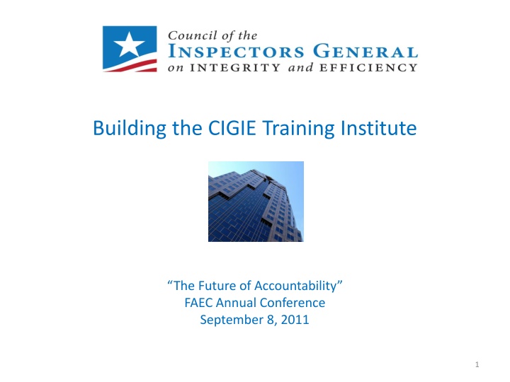 building the cigie training institute