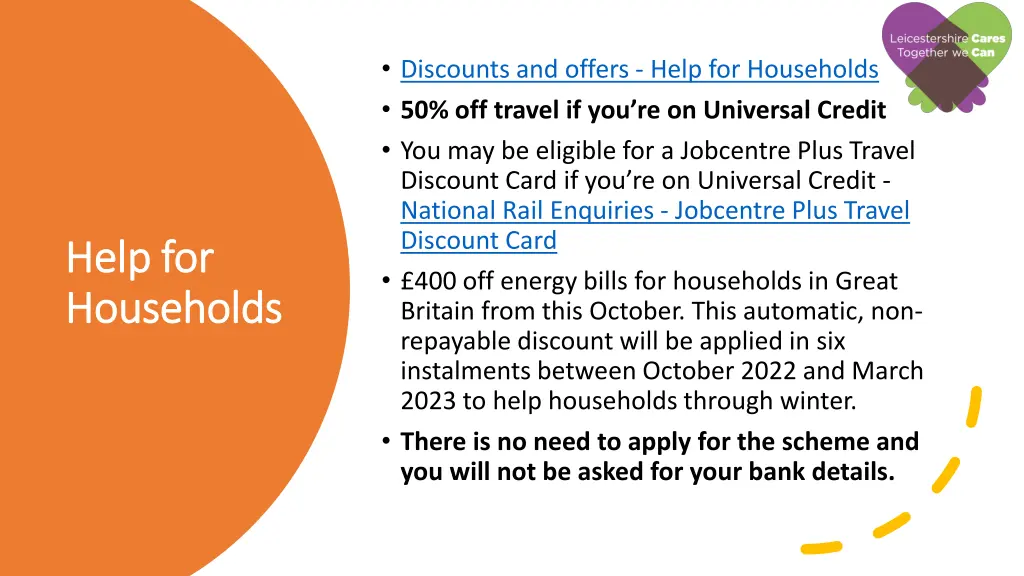 discounts and offers help for households