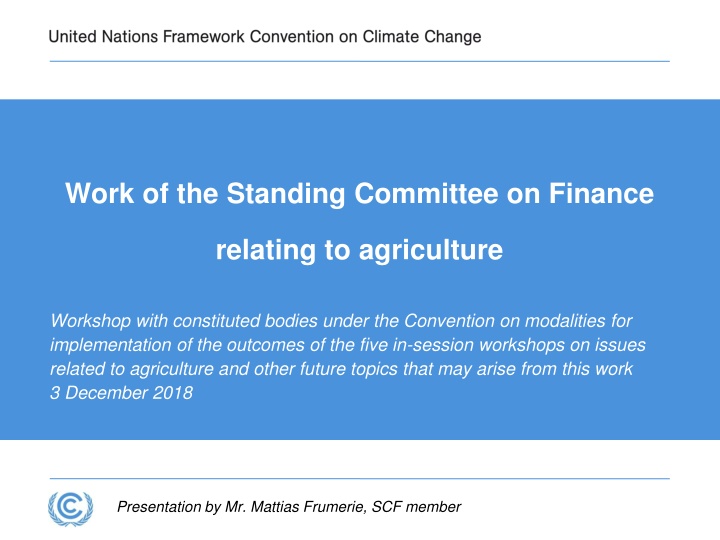 work of the standing committee on finance