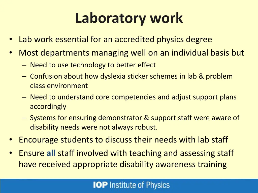 laboratory work