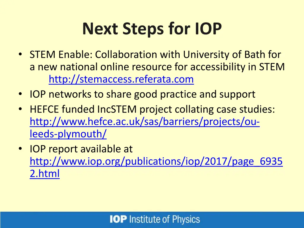 next steps for iop