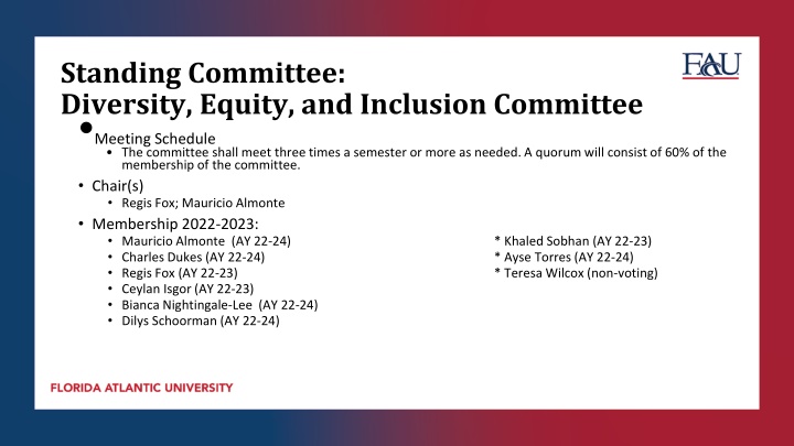 standing committee diversity equity and inclusion