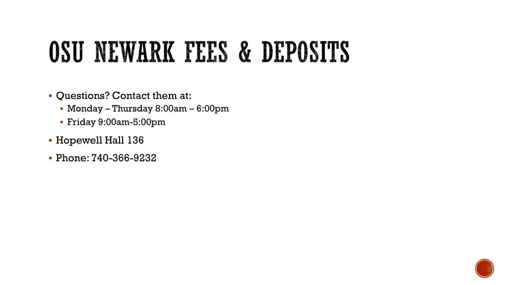 osu newark fees deposits