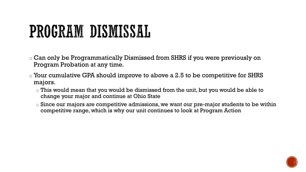 program dismissal