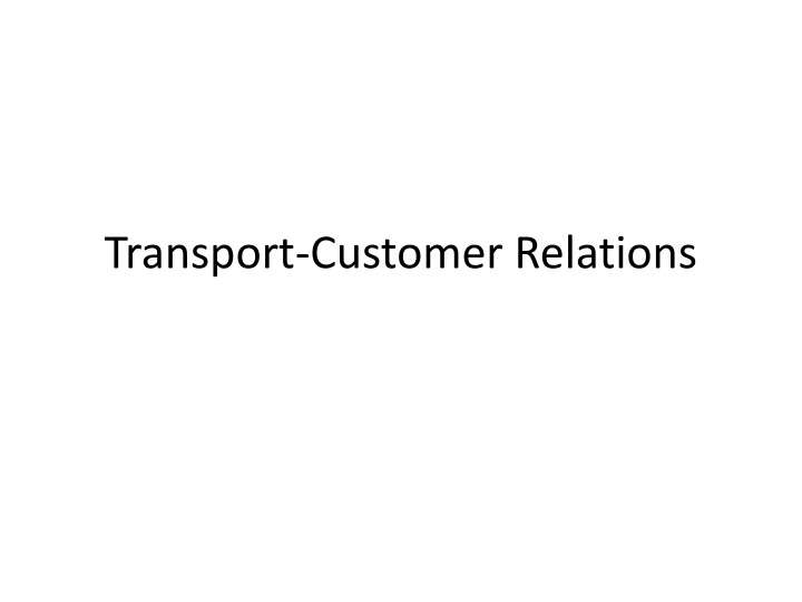 transport customer relations