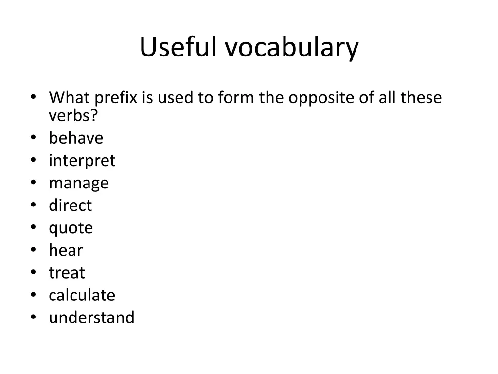 useful vocabulary 1