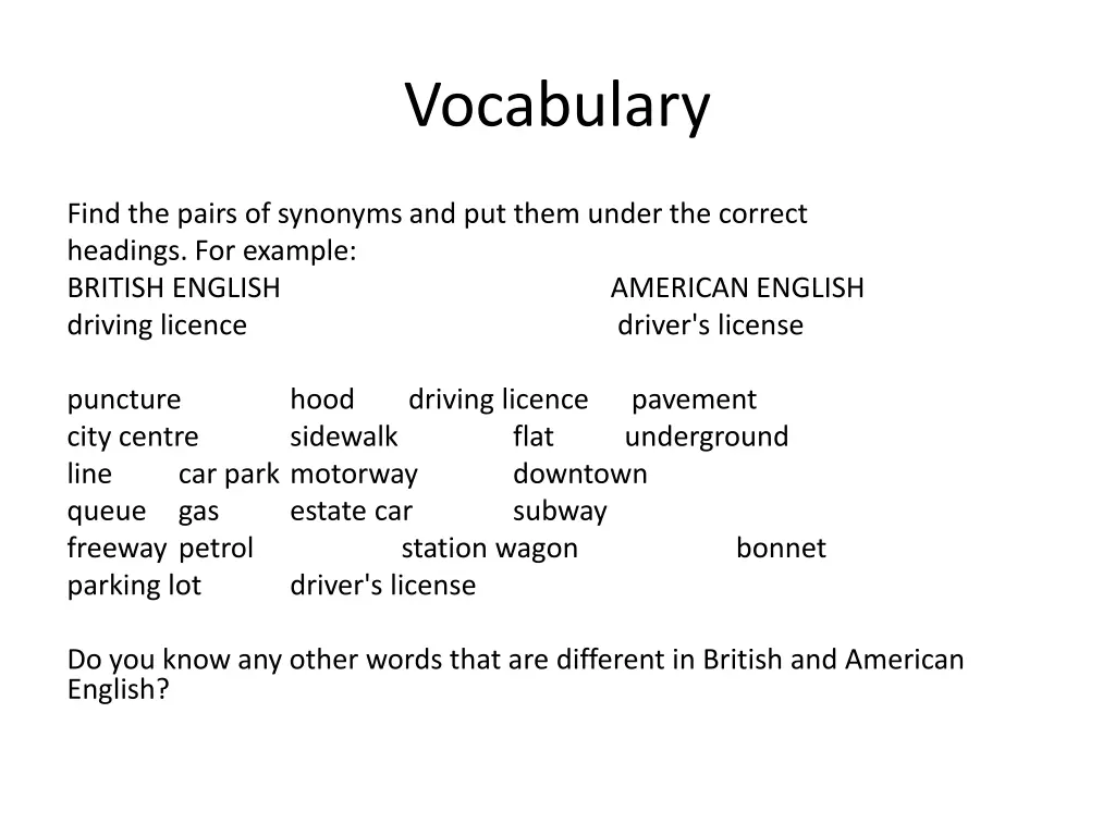 vocabulary 1