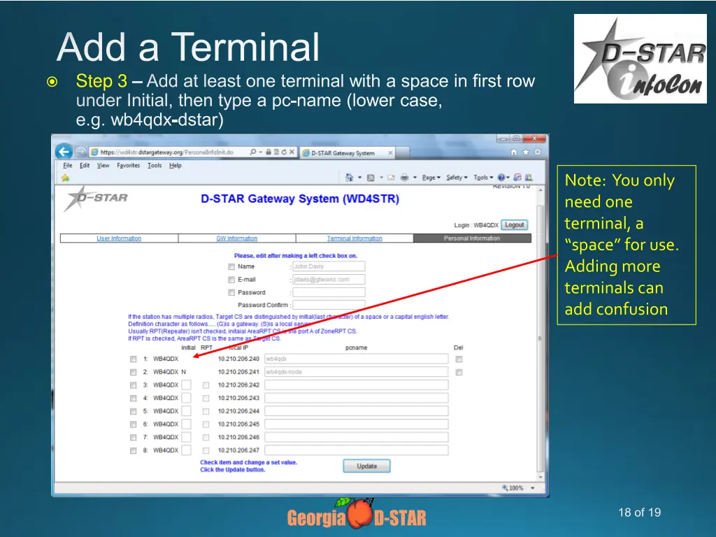 add a terminal step 3 add at least one terminal