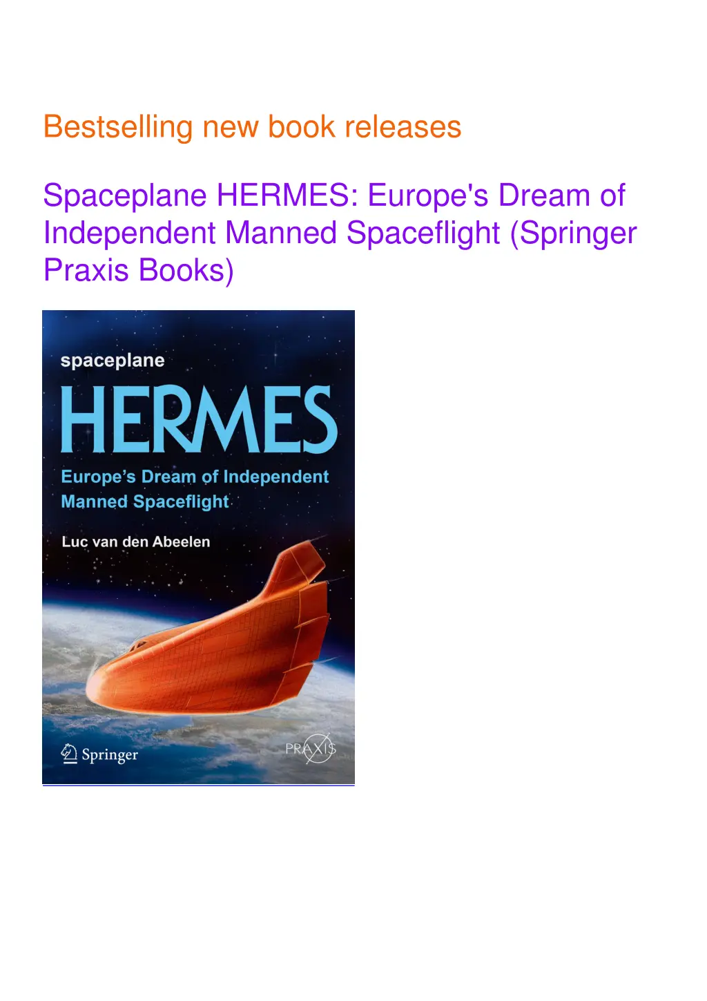 bestselling new book releases spaceplane hermes