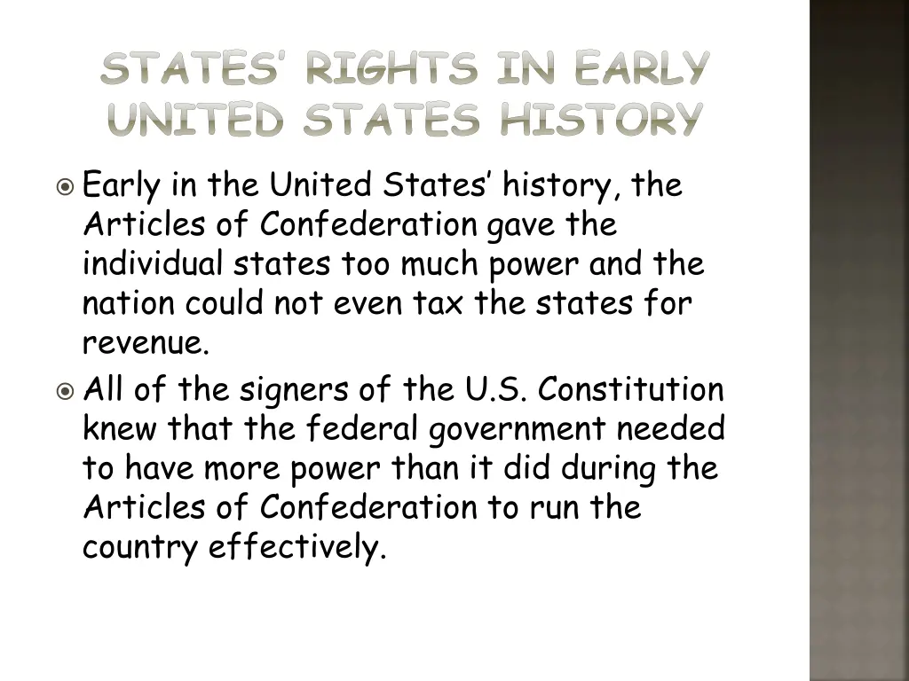 states rights in early united states history