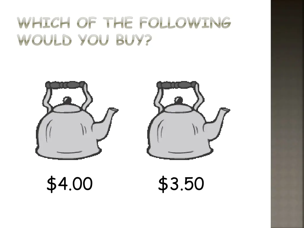 which of the following would you buy