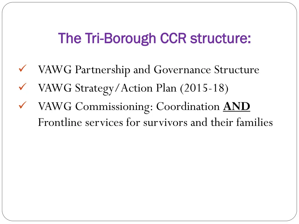 the tri the tri borough ccr structure borough