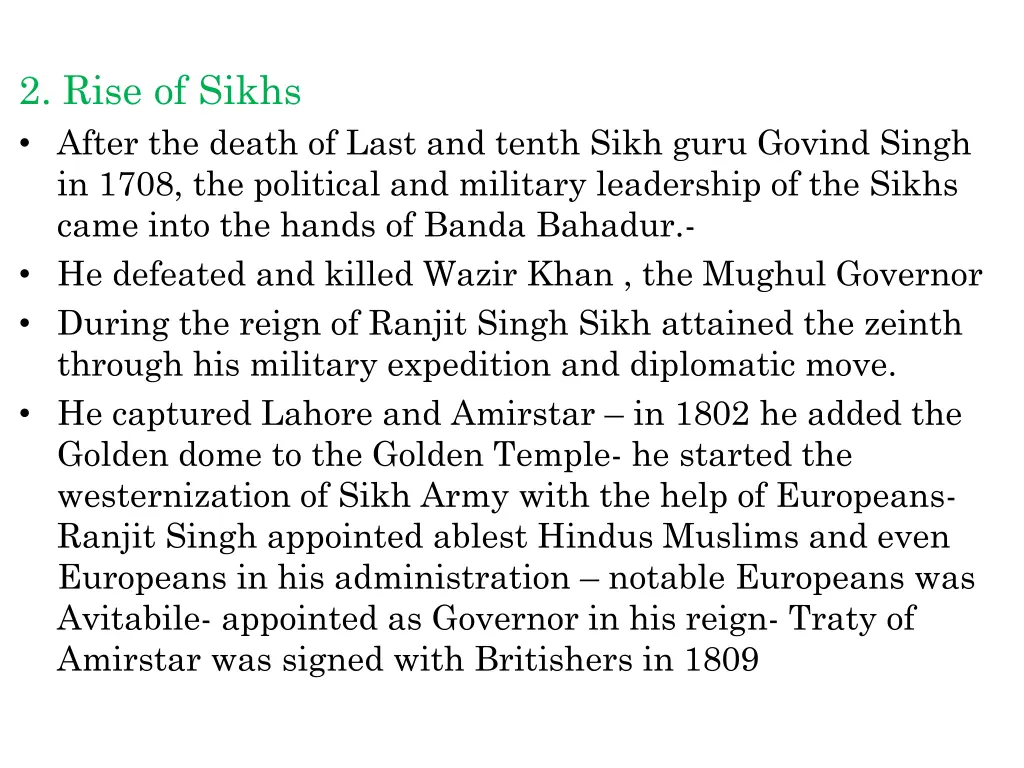 2 rise of sikhs after the death of last and tenth