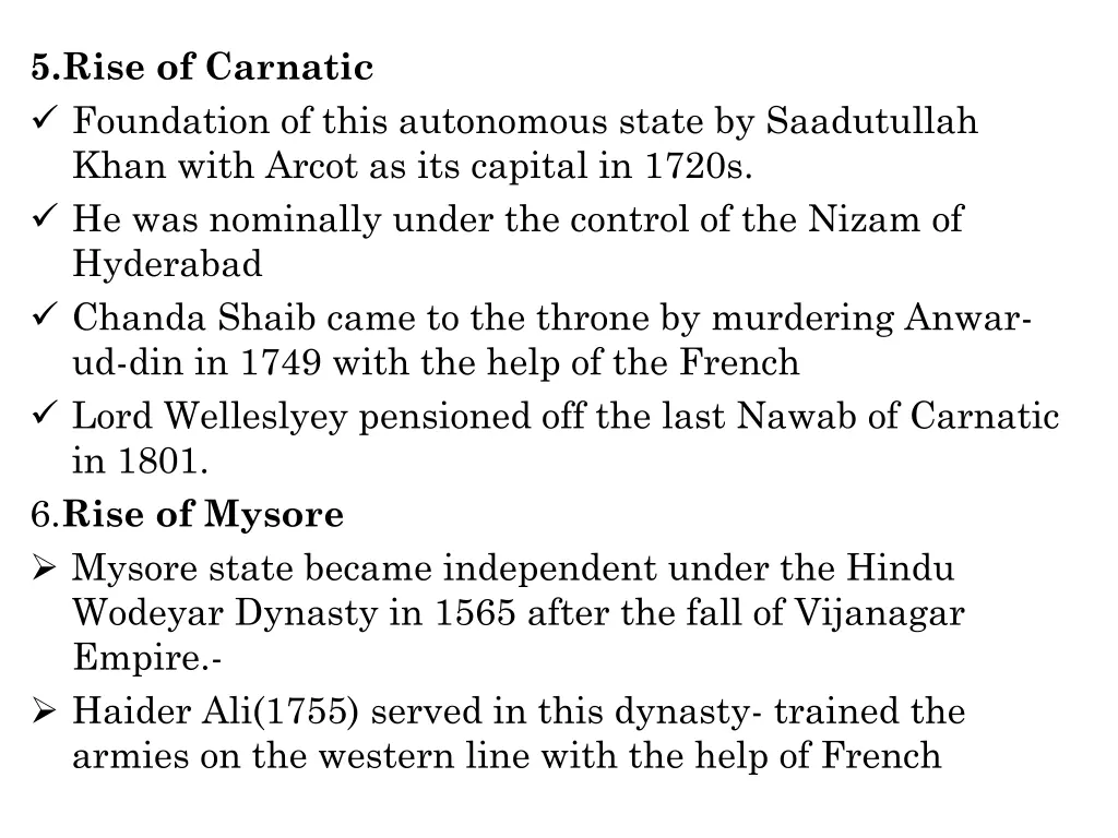 5 rise of carnatic foundation of this autonomous