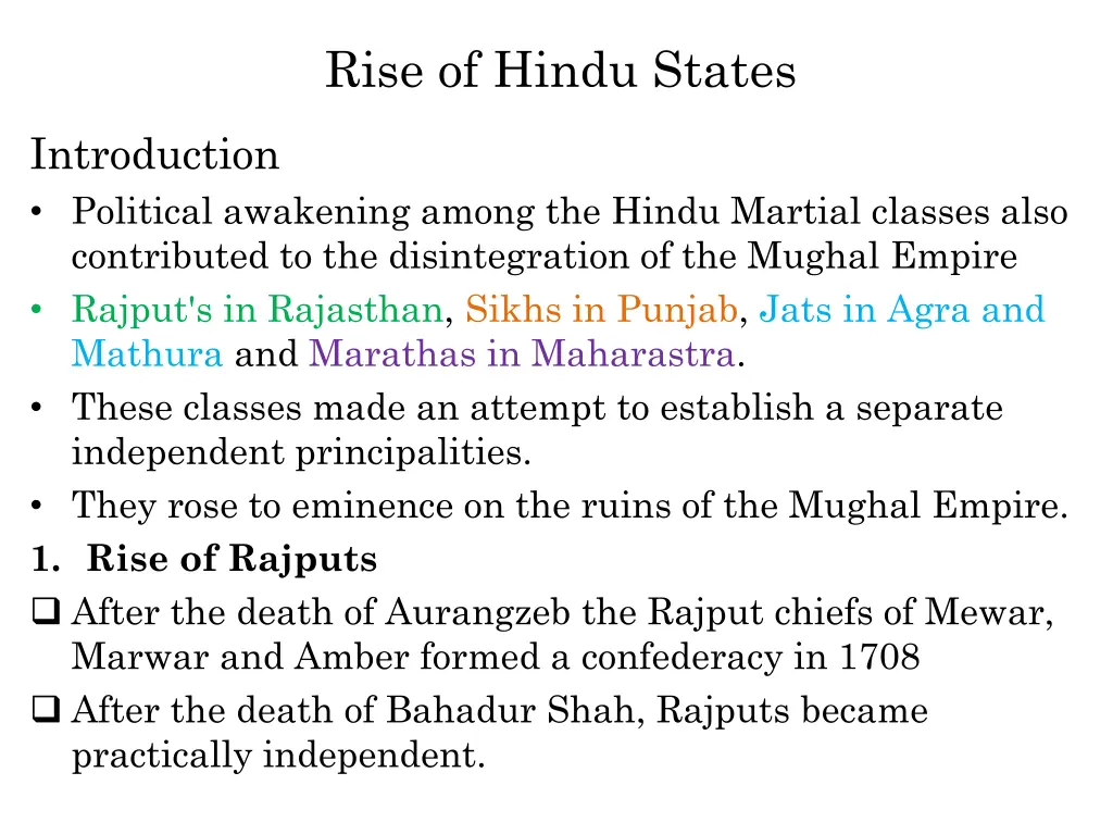 rise of hindu states