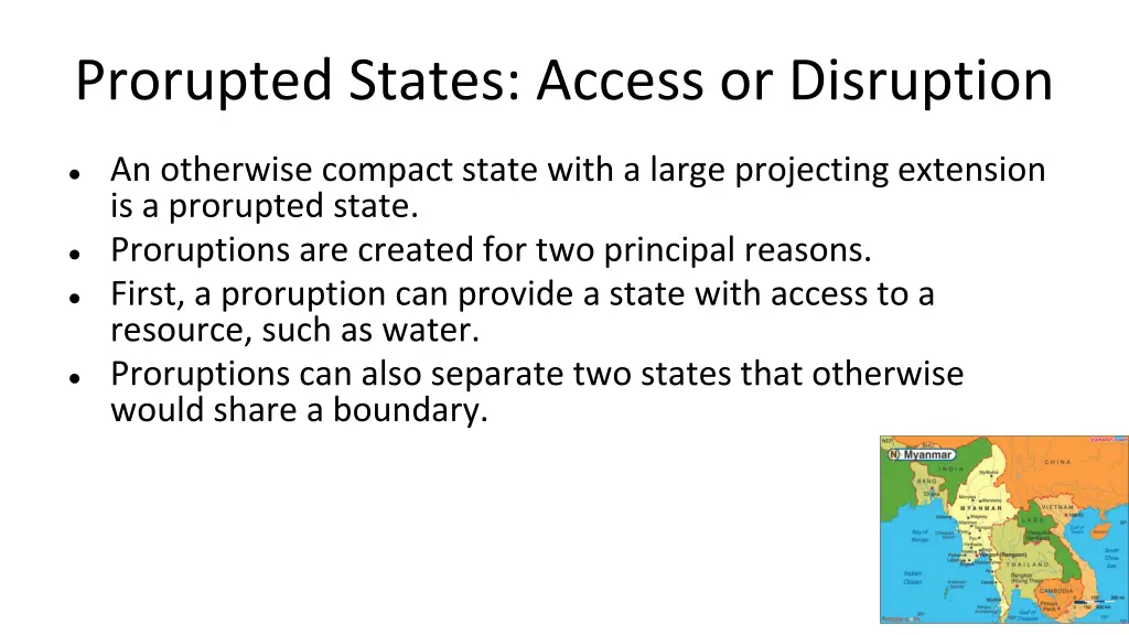 prorupted states access or disruption