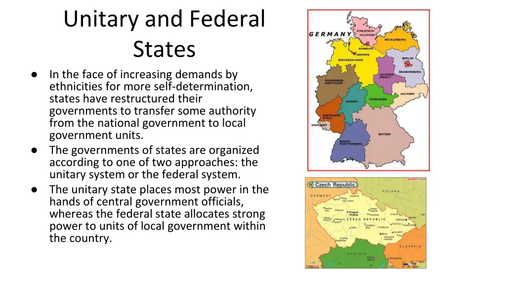 unitary and federal states in the face