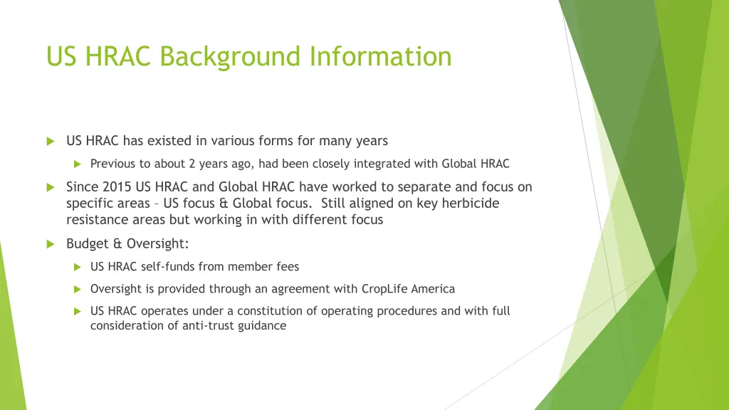 us hrac background information