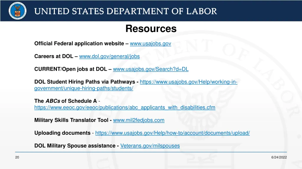 united states department of labor united states 16