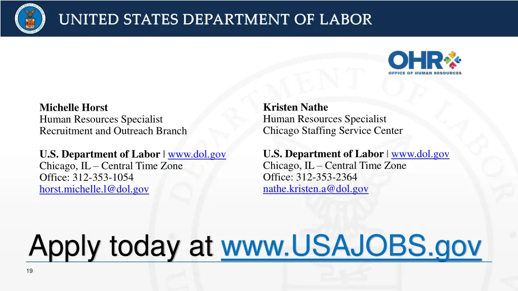 united states department of labor united states 18