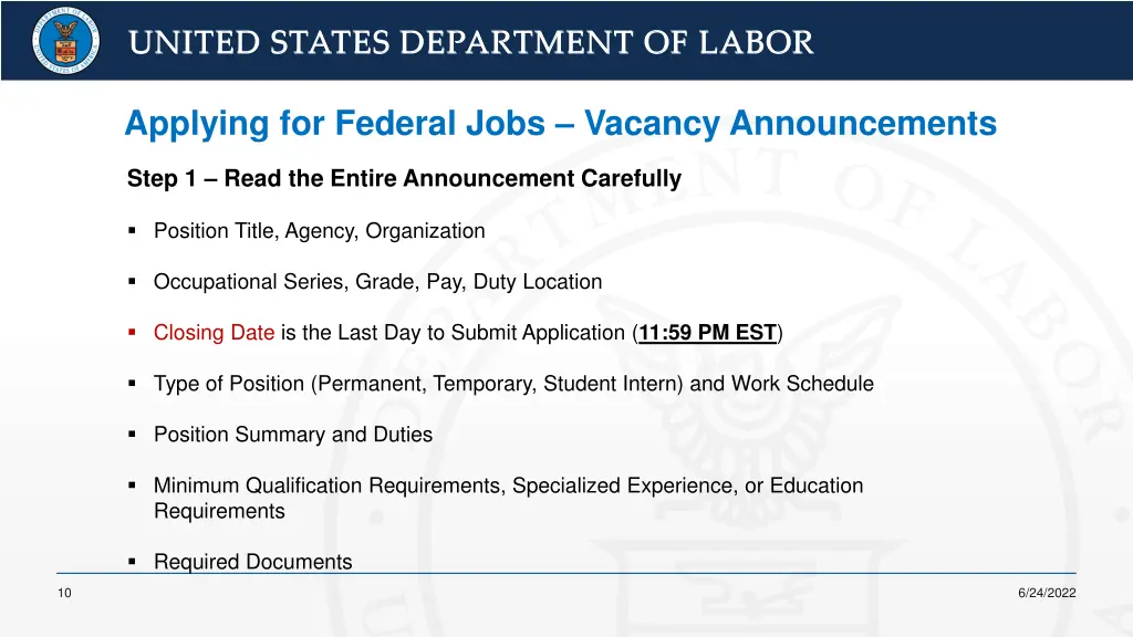 united states department of labor united states 9