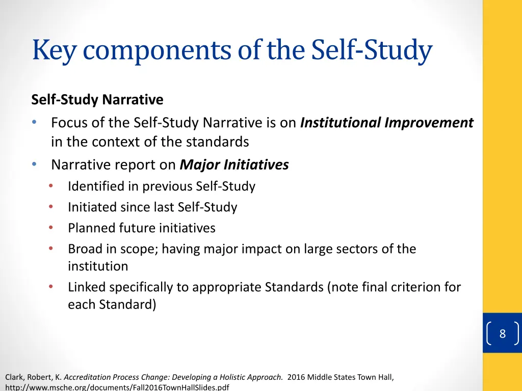 key components of the self study