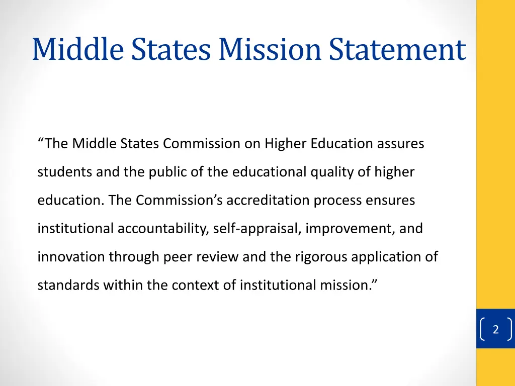 middle states mission statement