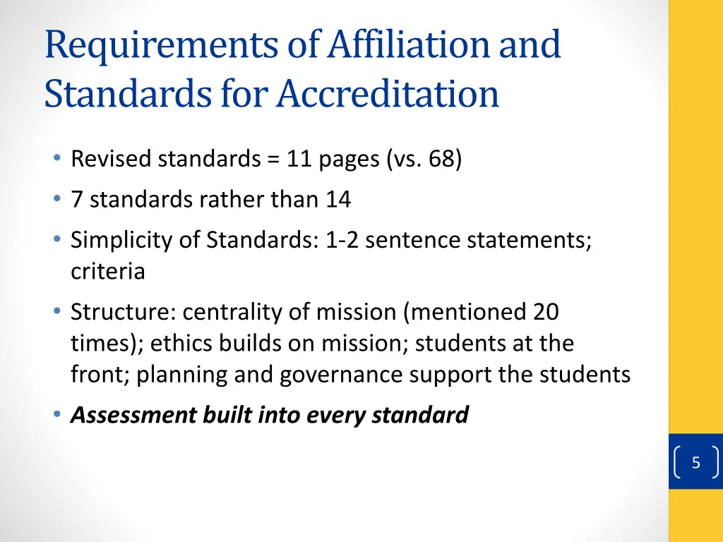 requirements of affiliation and standards 2