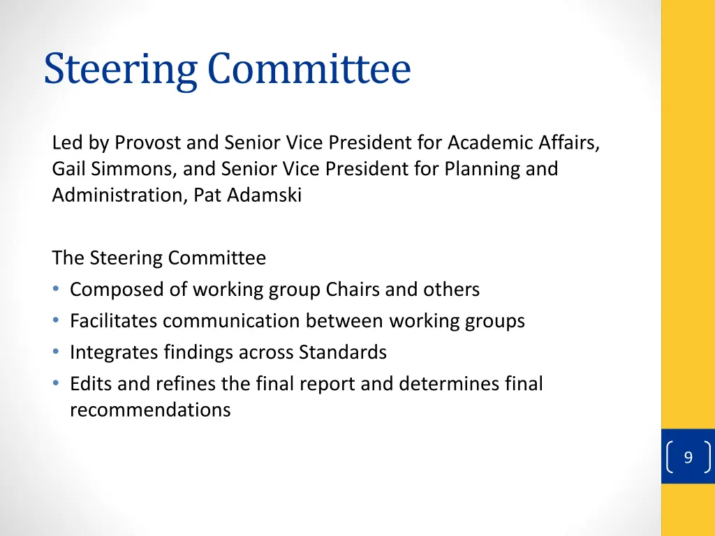 steering committee