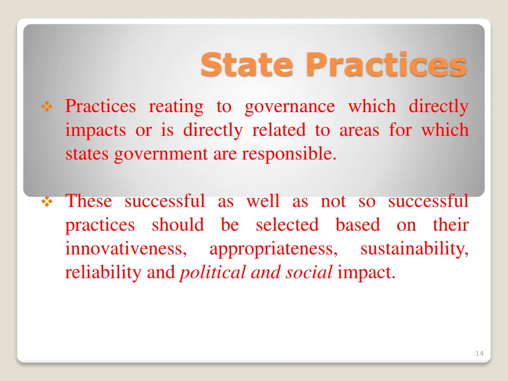 state practices