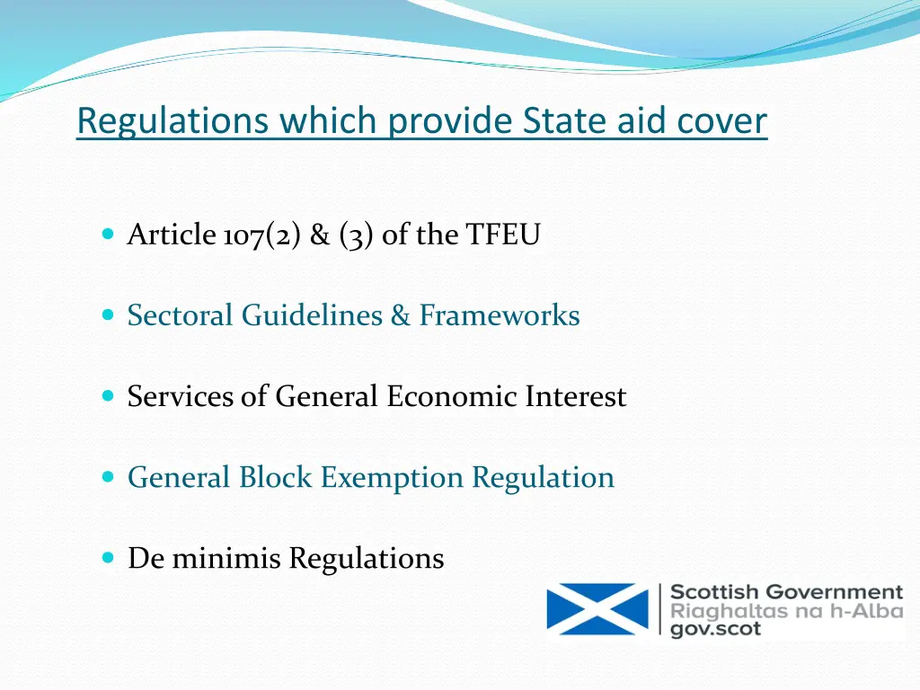 regulations which provide state aid cover