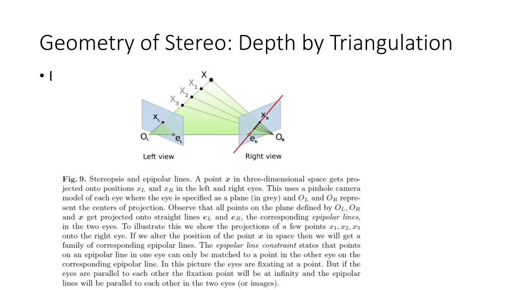 geometry of stereo depth by triangulation