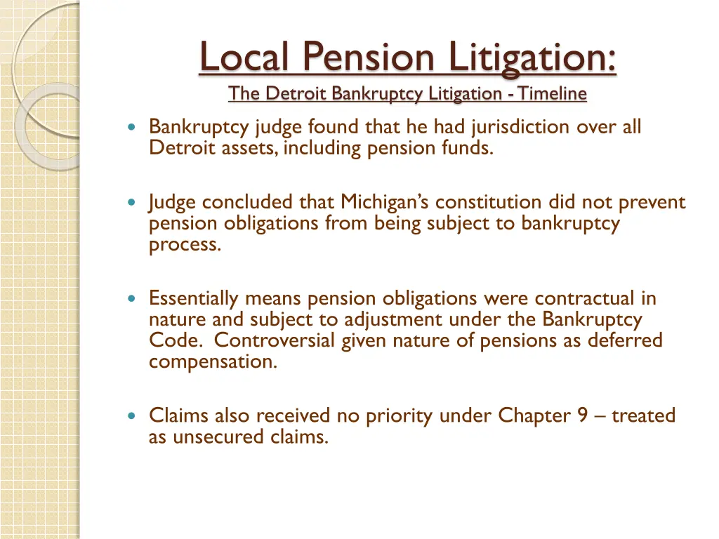 local pension litigation the detroit bankruptcy 2